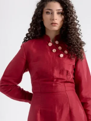 Vestido midi - Vinho